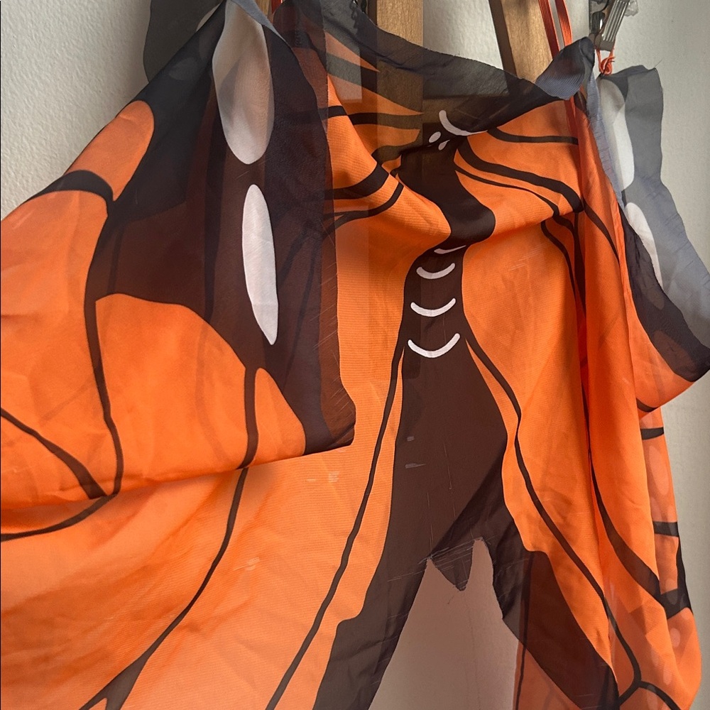 Free Orange Butterfly Wing Shawl - Picture 6 of 7